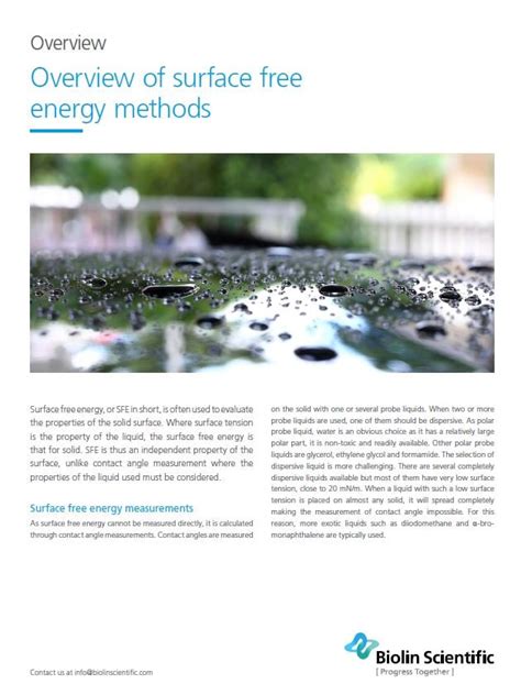 surface free energy methods